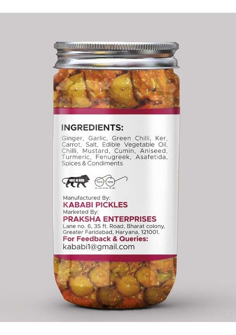 Kababi Punjabi Mix Vegetable Pickle Homemade Aachar 400G Mother’S Recipe | Organic North Indian Healthy Traditional Home Made Achaar - Indya