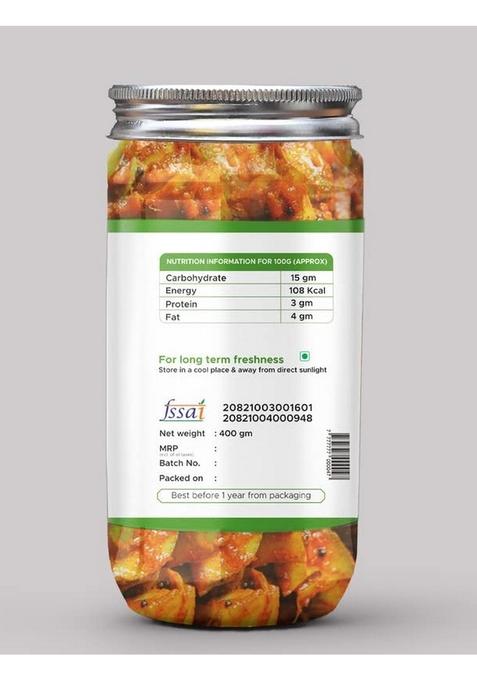 Kababi Delhiwala Mango Pickle Homemade Fresh Aam Ka Aachar 400G Mother’S Recipe | Organic North Indian Healthy Traditional Home Made Achaar