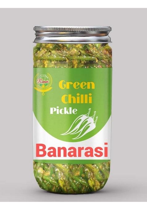 Kababi Banarasi Green Chilli Pickle Homemade Fresh Harimirch Ka Aachar 400G Mother’S Recipe | Organic North Indian Healthy Traditional Home Made Achaar