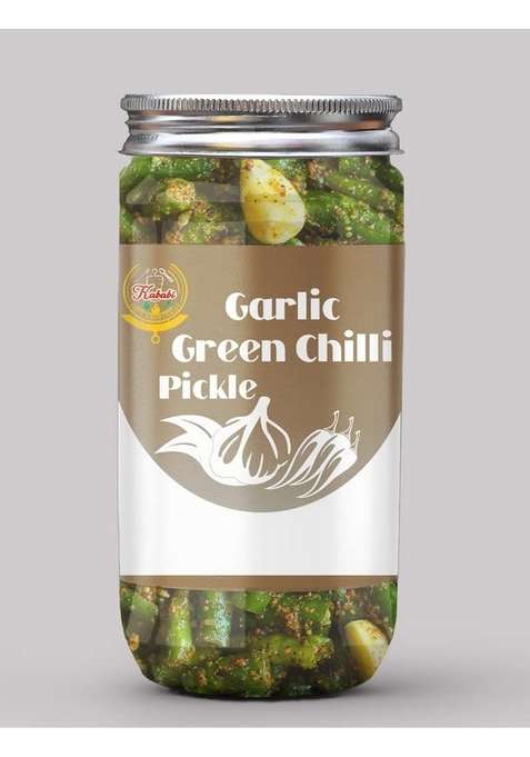 Kababi Garlic Green Chilli Pickle Homemade Lehsun Harimirch Aachar 400G Mother’S Recipe | Organic North Indian Healthy Traditional Home Made Achaar