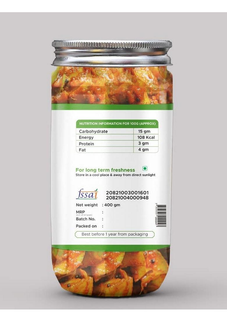 Kababi Marwadi Mango Pickle Homemade Fresh Aam Ka Aachar 400G Mother’S Recipe | Organic North Indian Healthy Traditional Home Made Achaar