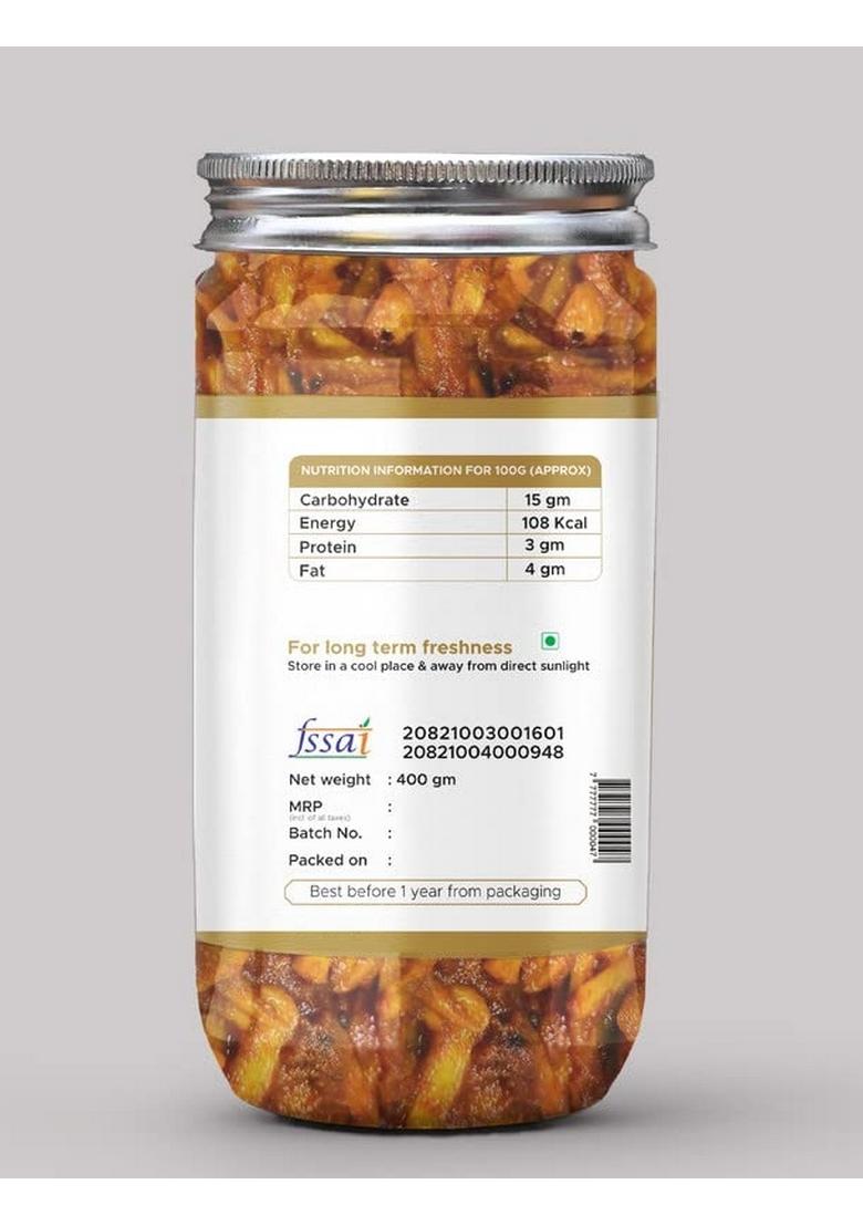 Kababi Ginger Pickle Homemade Fresh Adrak Ka Aachar 400G Mother’S Recipe | Organic North Indian Healthy Traditional Home Made Achaar