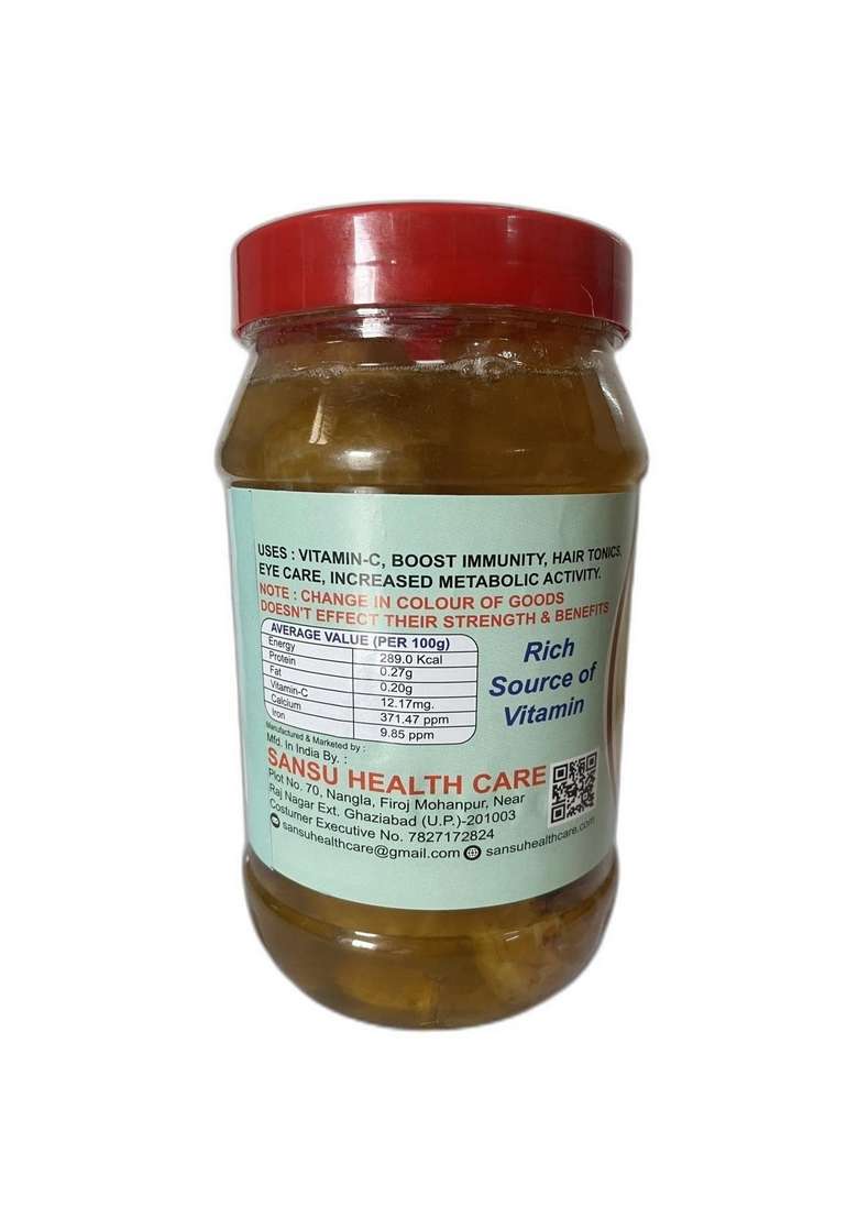 Sansu Homemade Organic Dry Amla Murabba Immunity Booster 500Gram Pack Of 2 - Indya