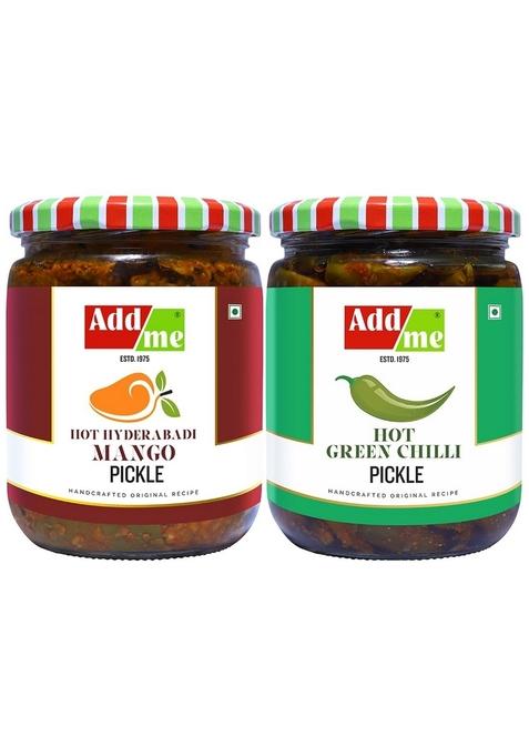 Add Me Hot Mango Pickles Homemade 1Kg Pack Green Chilli Pickle 500G Aam Ka Achar 500Gm Hari Mirch 500 Gm | Chilly Hyderabadi Of 2 Ghar Bana Achhar