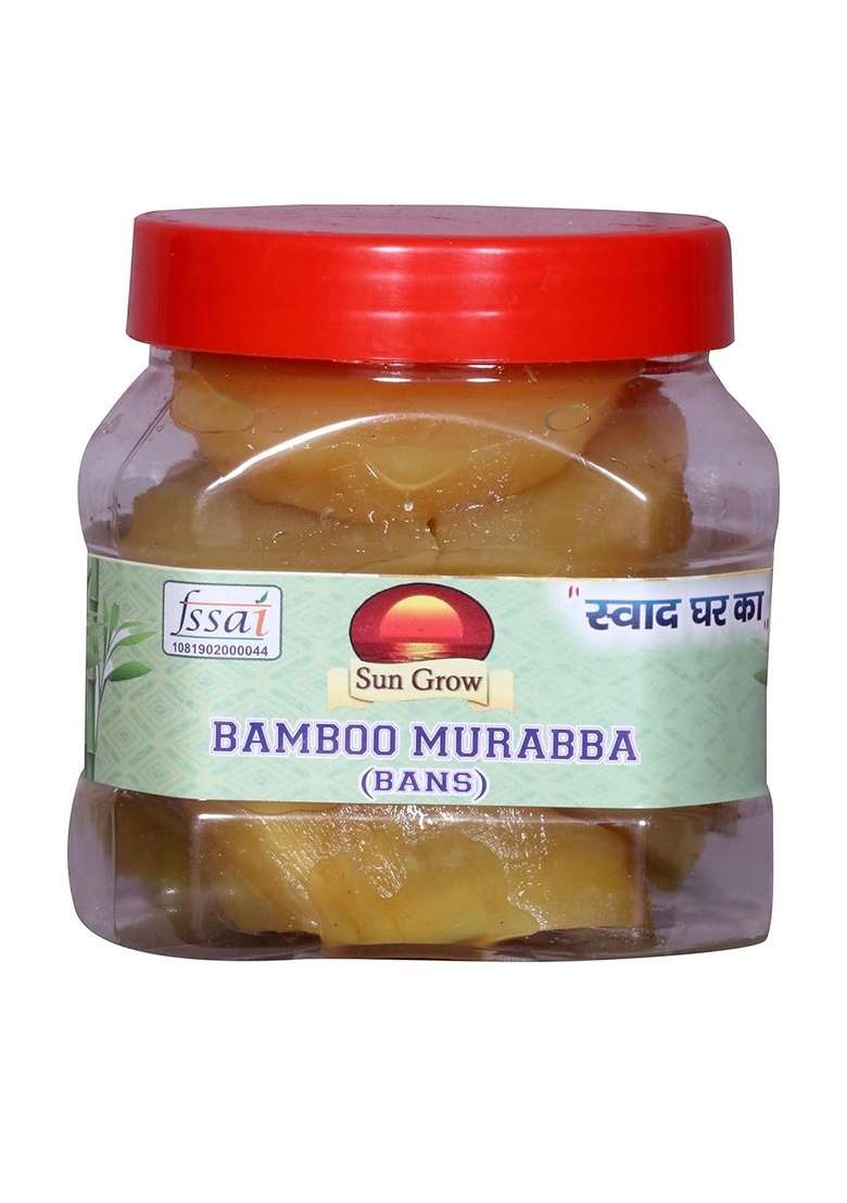 Sun Grow Home Made Herbal Organic Bamboo Murabba With Almond Karonda Charrey 400Gm You Are Being Served Mothers Love - Indya