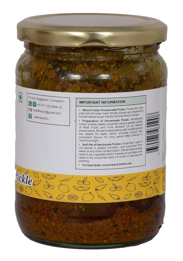 Favor8 Lemon Pickle Traditional Nimbu Ka Achaar| Homemade Banarasi Recipe Masaledar Made By Khachi Ghani Mustard Oil Glass Jar Pack Of 2 X 500G