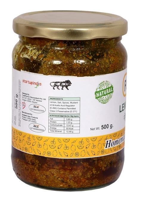 Favor8 Lemon Pickle Traditional Nimbu Ka Achaar| Homemade Banarasi Recipe Masaledar Made By Khachi Ghani Mustard Oil Glass Jar Pack Of 2 X 500G