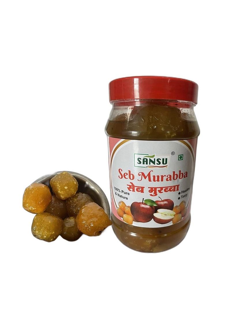 Sansu Apple Murabba 500 Grams Pack Of 2 |100 Fresh With Homemade Taste Pure Natural Healthy Ingredients