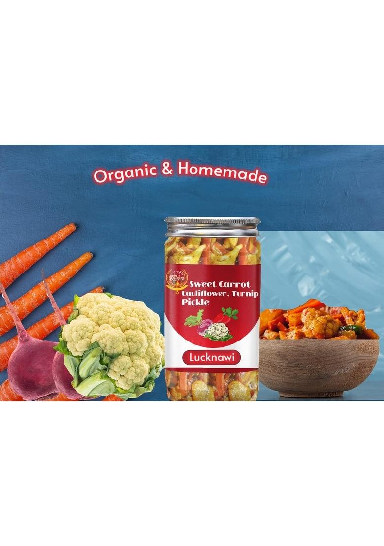 Kababi Lucknawi Gobhi Gajar Shalgam Pickle 400Grams Sweet Sour And Juicy Khatta Meetha Achar Mother’S Recipe | Organic North Indian Traditional Home Made Achaar