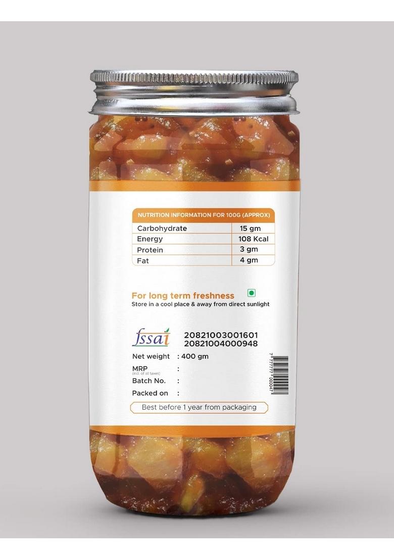 Kababi Banarasi Sweet Mango Pickles 400Gm Murabba Galka Meetha Aam Ka Achar Mother’S Recipe | Organic North Indian Pickle| Traditional Home Made Achaar