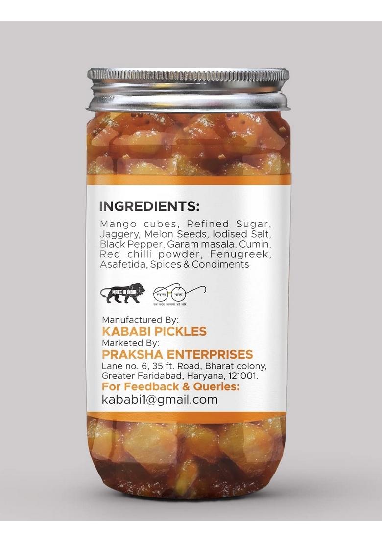Kababi Banarasi Sweet Mango Pickles 400Gm Murabba Galka Meetha Aam Ka Achar Mother’S Recipe | Organic North Indian Pickle| Traditional Home Made Achaar