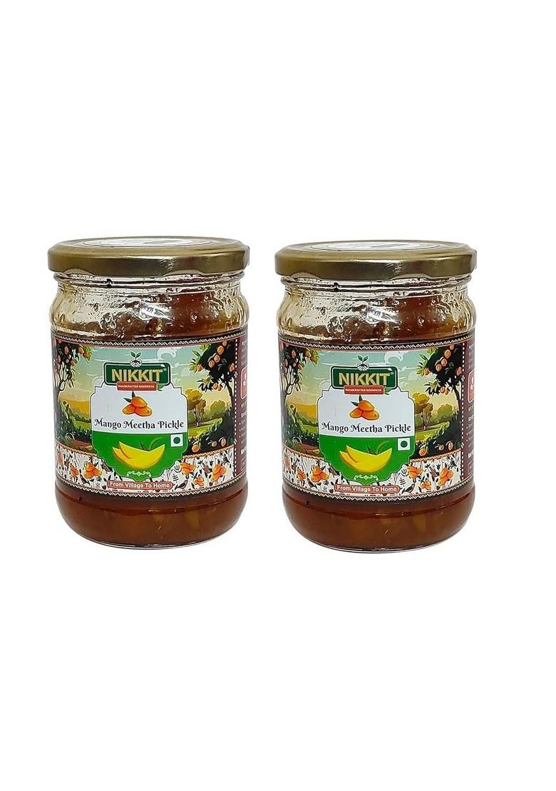 Nikkit Mango Chutney | Sweet Tangy Aam Ki Traditional Flavor With Ripe Mangoes Sugar Spices Perfect For Snacks Meals Stored In Burnies Meetha Pickle