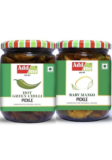 Add Me Home Made Rajasthani Mango Pickle Hot Chilli Pickles 1Kg Mirch Ka Achar Aam Achaar 500Gm Glass Pack