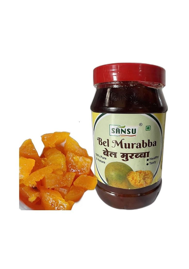 Sansu Homemade Organic Bel Murabba Bail Fruit Ka Sweet Belgiri 500 Gram Pack Of 2