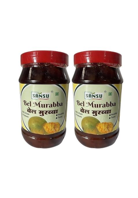 Sansu Homemade Organic Bel Murabba Bail Fruit Ka Sweet Belgiri 500 Gram Pack Of 2