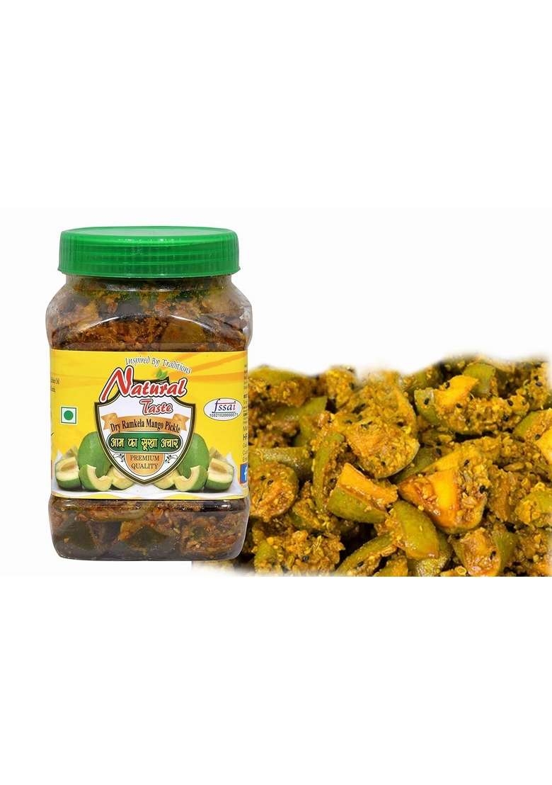 Natural Taste Homemade Mother Made Organic Dry Ramkela Mango Pickle Aam Ka Achar 400 Grams - Indya