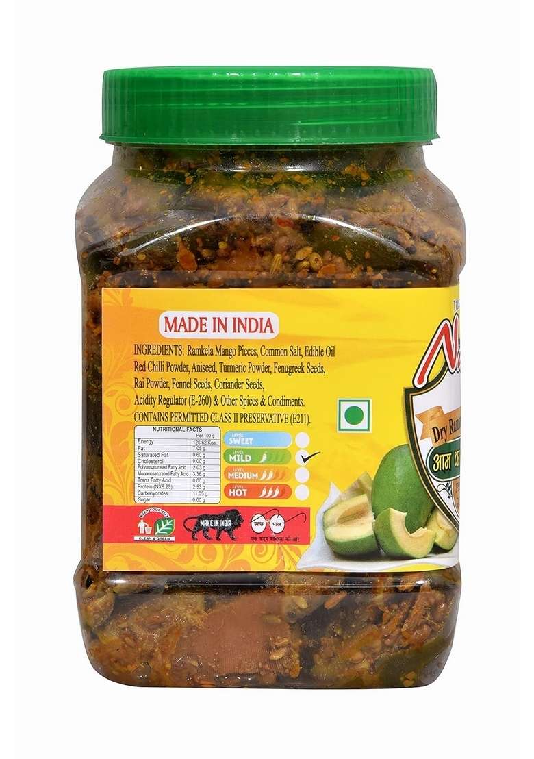 Natural Taste Homemade Mother Made Organic Dry Ramkela Mango Pickle Aam Ka Achar 400 Grams - Indya