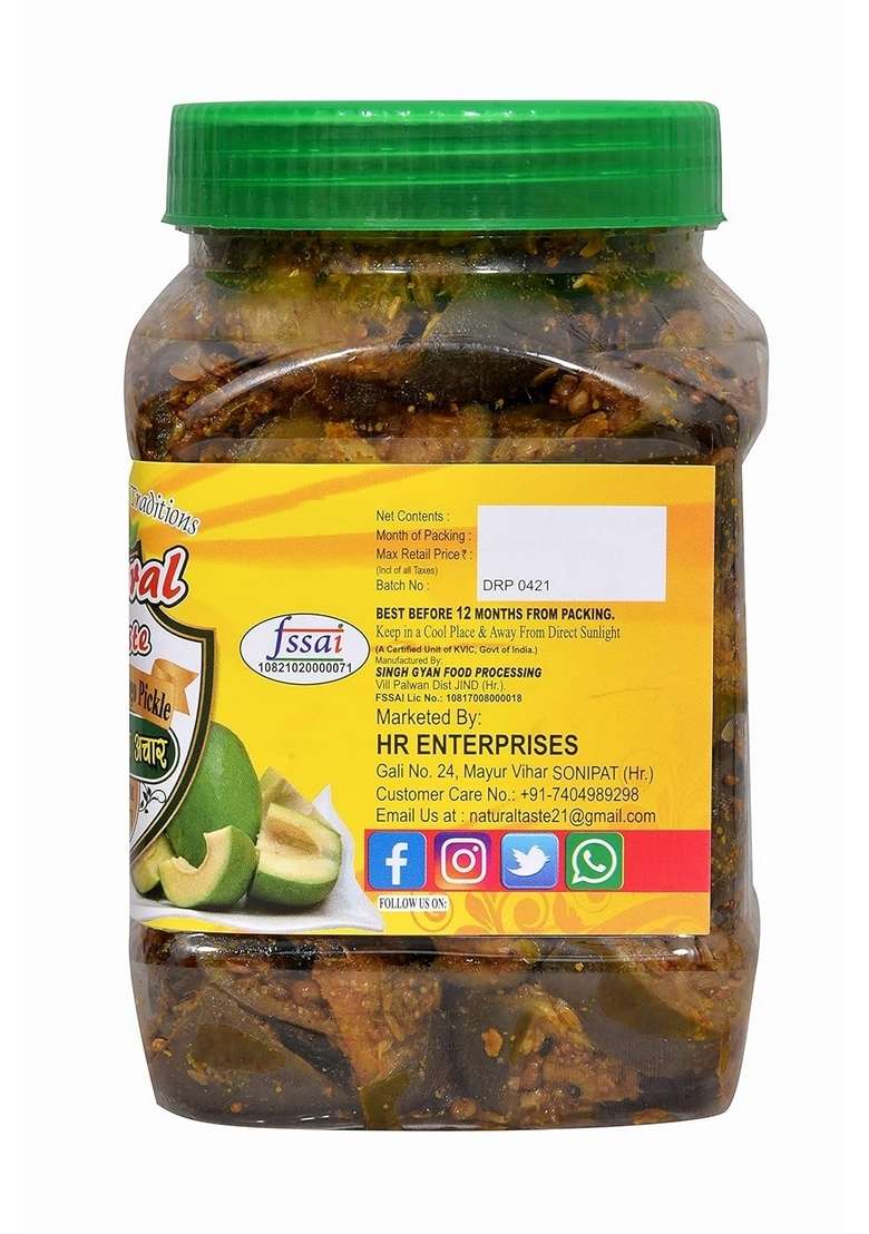 Natural Taste Homemade Mother Made Organic Dry Ramkela Mango Pickle Aam Ka Achar 400 Grams - Indya