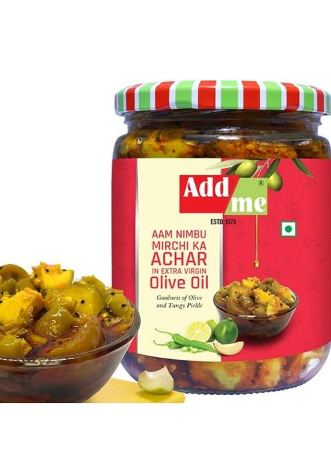 Add Me Mixed Pickle Mango 1Kg In Extra Virgin Olive Oil Homemade Chilli Lemon Nimbu Mirchi Ka Achar Mix Pickles 2 X 500G
