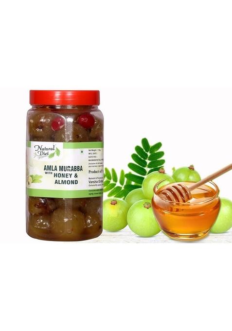 Natural Diet Dietorganic Honey Amla Murabba With Almonds 900 Grams The Orignal Love Is Eating Grandma'S Food