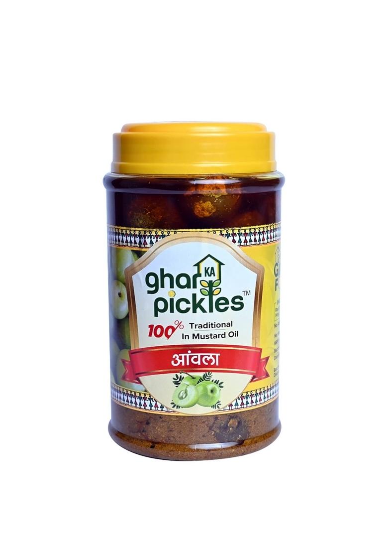 Ghar Ka Pickles Traditional Homemade Amla Pickle Achar 450G Natural No Chemical Preservatives Added