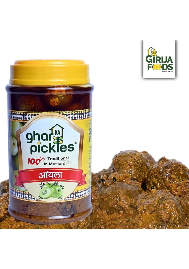 Ghar Ka Pickles Traditional Homemade Amla Pickle Achar 450G Natural No Chemical Preservatives Added