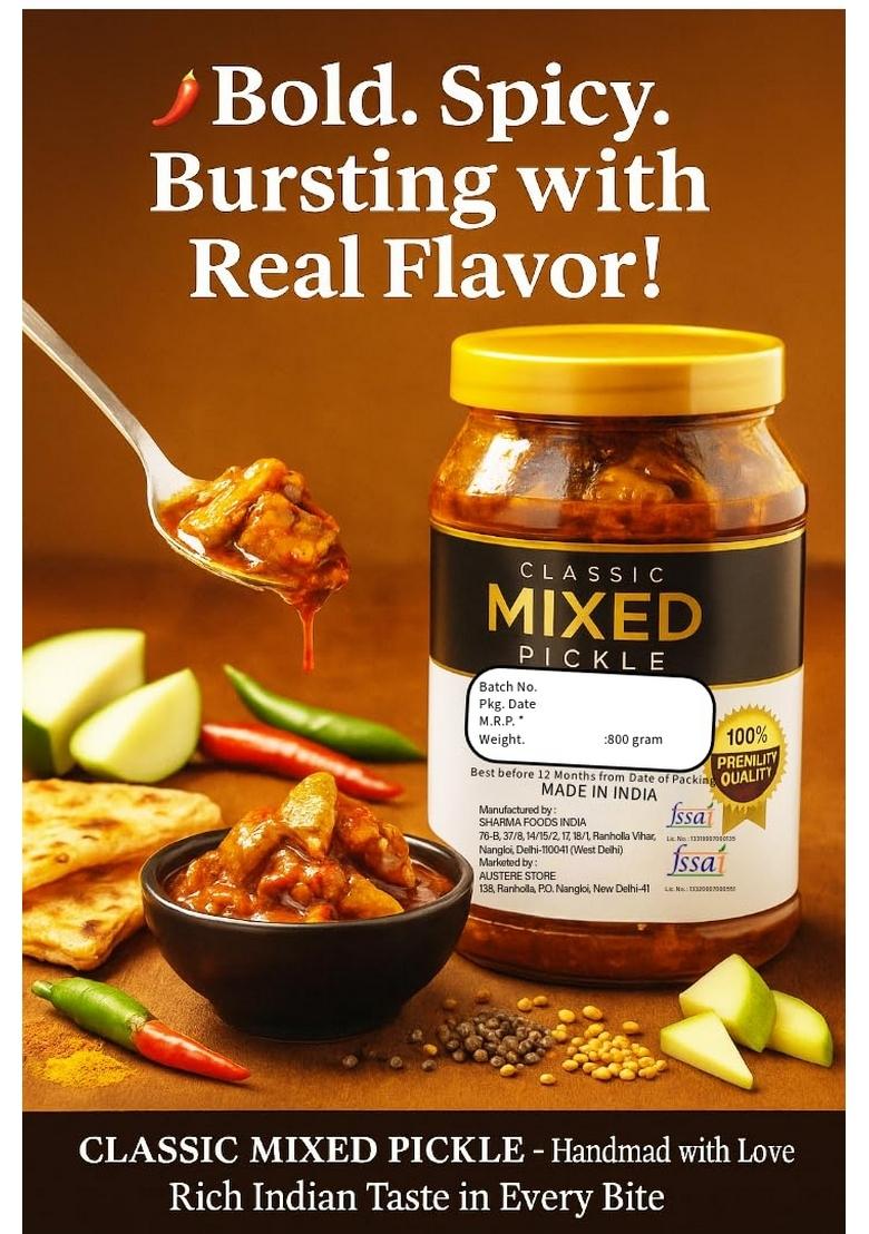 Austere Store | Mixed Pickle Home Made Taste Multiple Vegetables