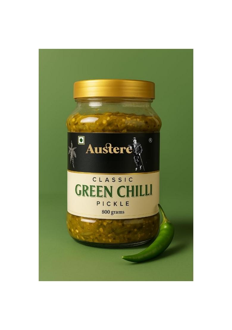 Austere Store | Green Chilli Pickle Organic Hand Made Process