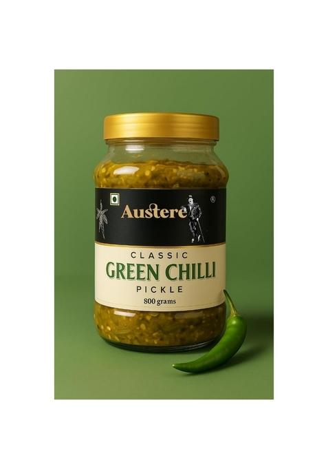 Austere Store | Green Chilli Pickle Organic Hand Made Process