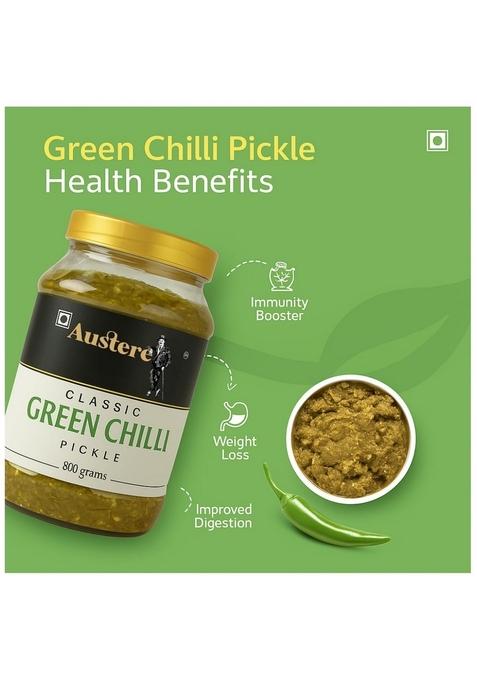 Austere Store | Green Chilli Pickle Organic Hand Made Process