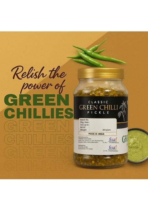 Austere Store | Green Chilli Pickle Organic Hand Made Process