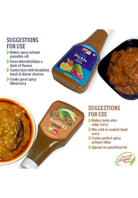 Add Me Homemade Chutney Khatti Meethi 450Gm Pudina 390Gm Momo'S Mango Methi Dana Mixed Pickle