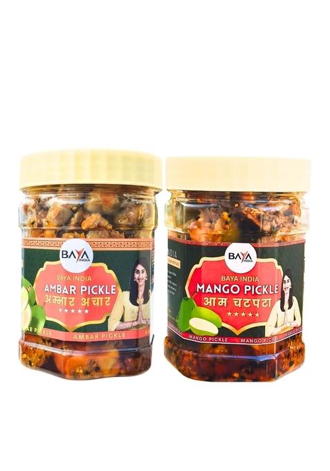 Baya India Combo | Ambar 350G Mango Chatpata Traditional Indian Homemade Recipe Authentic Spicy Tangy Taste No Added Preservatives