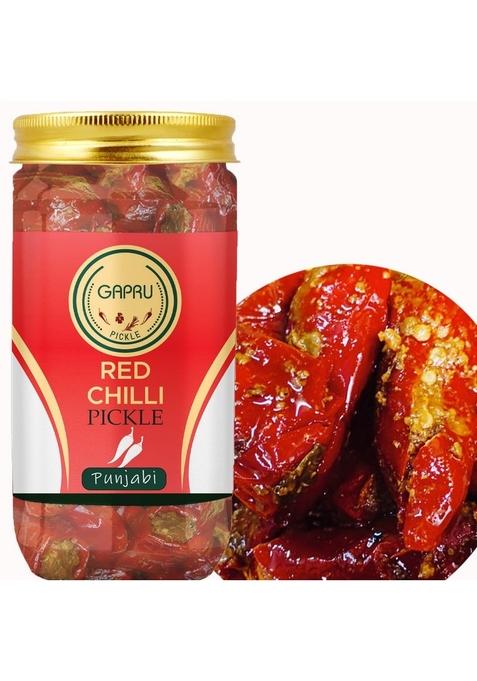 Gapru Pickle Punjabi Red Chilli Homemade Fresh Laalmirch Ka Aachar 400G | Organic North Indian Healthy Traditional Home Made Achaar