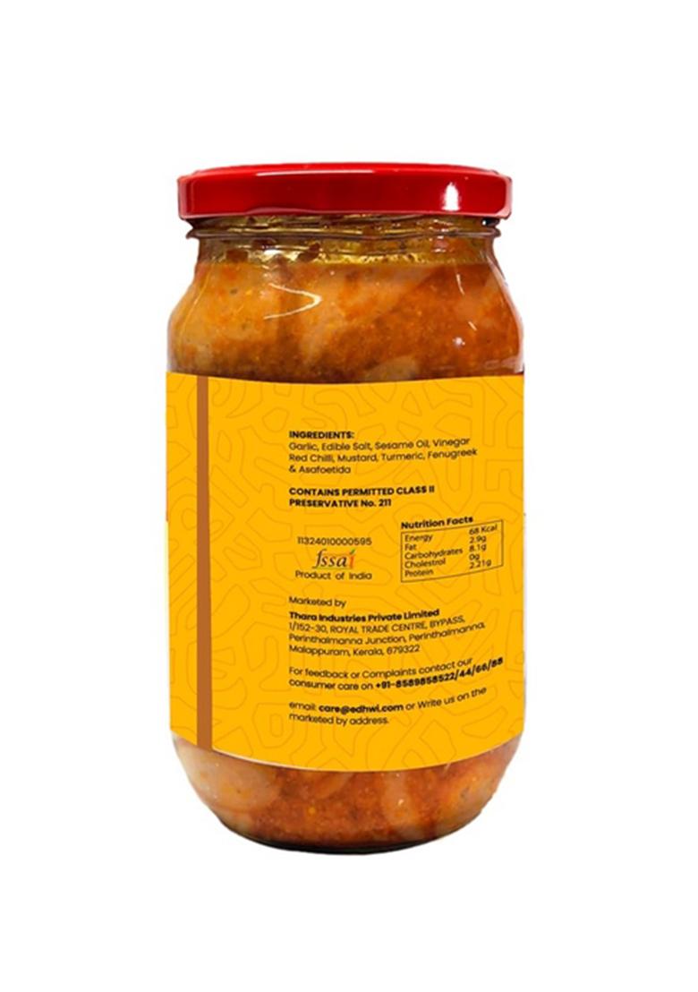 Edhwi Garlic Pickle 400G | Spicy And Flavorful Authentic Indian Recipe 400 Gram