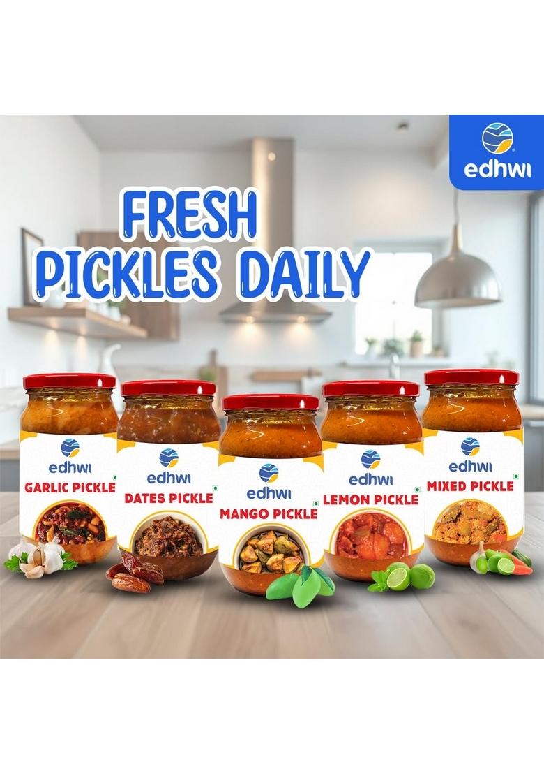 Edhwi Garlic Pickle 400G | Spicy And Flavorful Authentic Indian Recipe 400 Gram