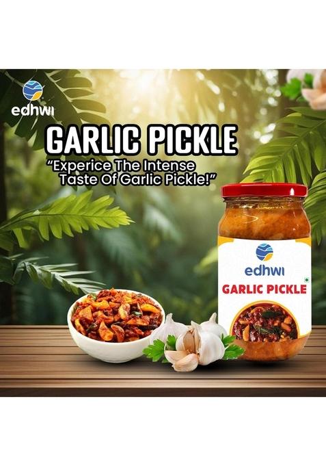 Edhwi Garlic Pickle 400G | Spicy And Flavorful Authentic Indian Recipe 400 Gram
