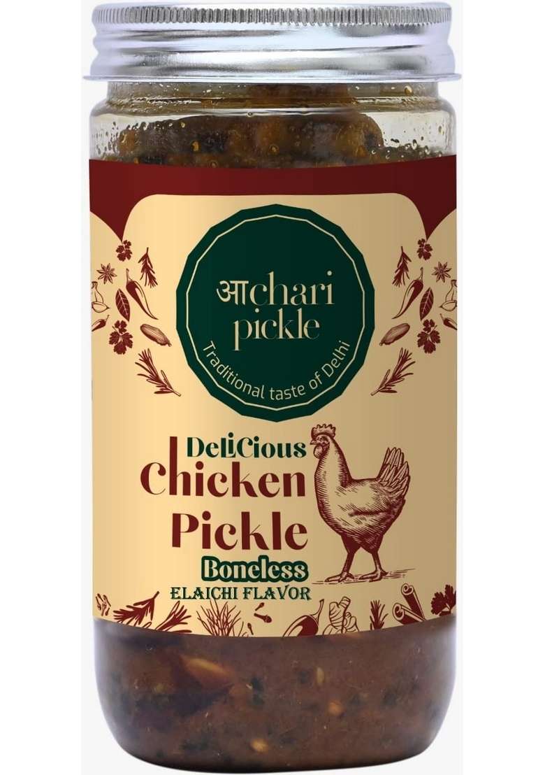 Achari Pickles Homemade Elaichi Flavor Boneless Chicken Pickle 400 Gm Delhi North Style - Indya
