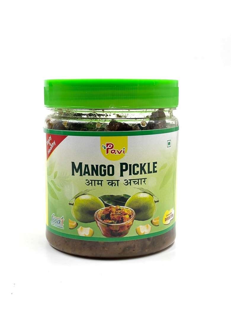 Pavi Home Made Khatta Aam Ka Achar 450 Gm Jar| Mango Pickle | 100 Natural No Artificial Preservatives Pack Of 1 - Indya