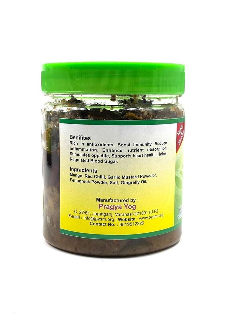 Pavi Home Made Khatta Aam Ka Achar 450 Gm Jar| Mango Pickle | 100 Natural No Artificial Preservatives Pack Of 1 - Indya