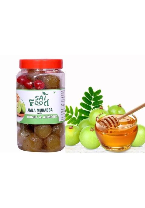 Sai Food Homemade Organic Honey Amla Murabba With Ingredient Fenugreek Clove Elam Crystals Cardamom Elichie Palm Good For Blood Circulation 900 Gram