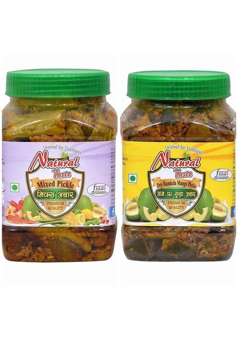 Natural Taste Testy Home Made Desi Mixed Pickle With Ramkela Mango Ka Achar Combo Pack Of 2 Pickles 800 Gm