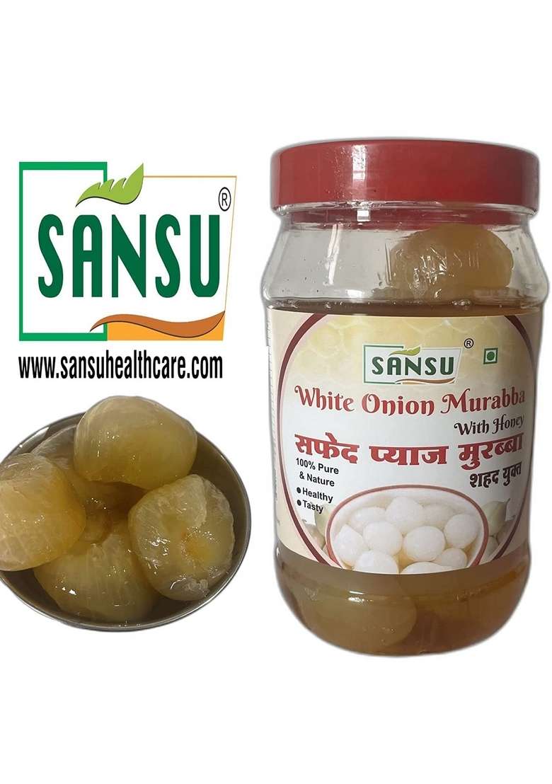 Sansu Premium Murabba | White Onion Home Made Organic Safed Pyaaz Ka 500G Pack Of 3 - Indya