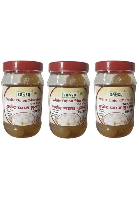 Sansu Premium Murabba | White Onion Home Made Organic Safed Pyaaz Ka 500G Pack Of 3