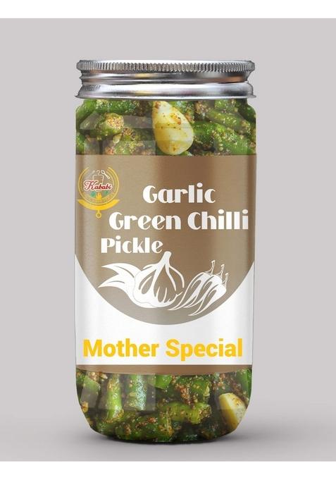 Kababi Mother Special Garlic Green Chilli Pickle Homemade Lehsun Harimirch Aachar 400G Mother’S Recipe | Organic North Indian Healthy Traditional Home Made Achaar