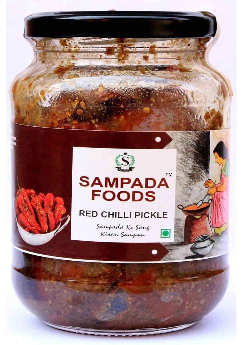 Sampada Foods | Homemade Banarasi Stuffed Red Chilli Pickle With Mustard Oil 750 Gms Pack Lal Mirchi Ka Bharwa Achar I Chilly Mild Spicy Less Used Natural Pure Hygienic