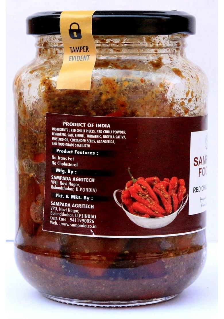 Sampada Foods | Homemade Banarasi Stuffed Red Chilli Pickle With Mustard Oil 750 Gms Pack Lal Mirchi Ka Bharwa Achar I Chilly Mild Spicy Less Used Natural Pure Hygienic