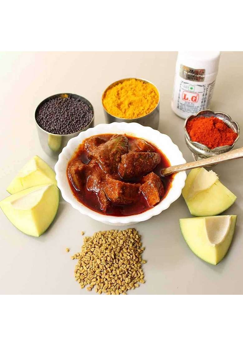 Sitara Foods Jain Mango Avakaya Pickle Without Garlic Aam Ka Achaar Homemade And Handmade 500 Grams Pack - Indya