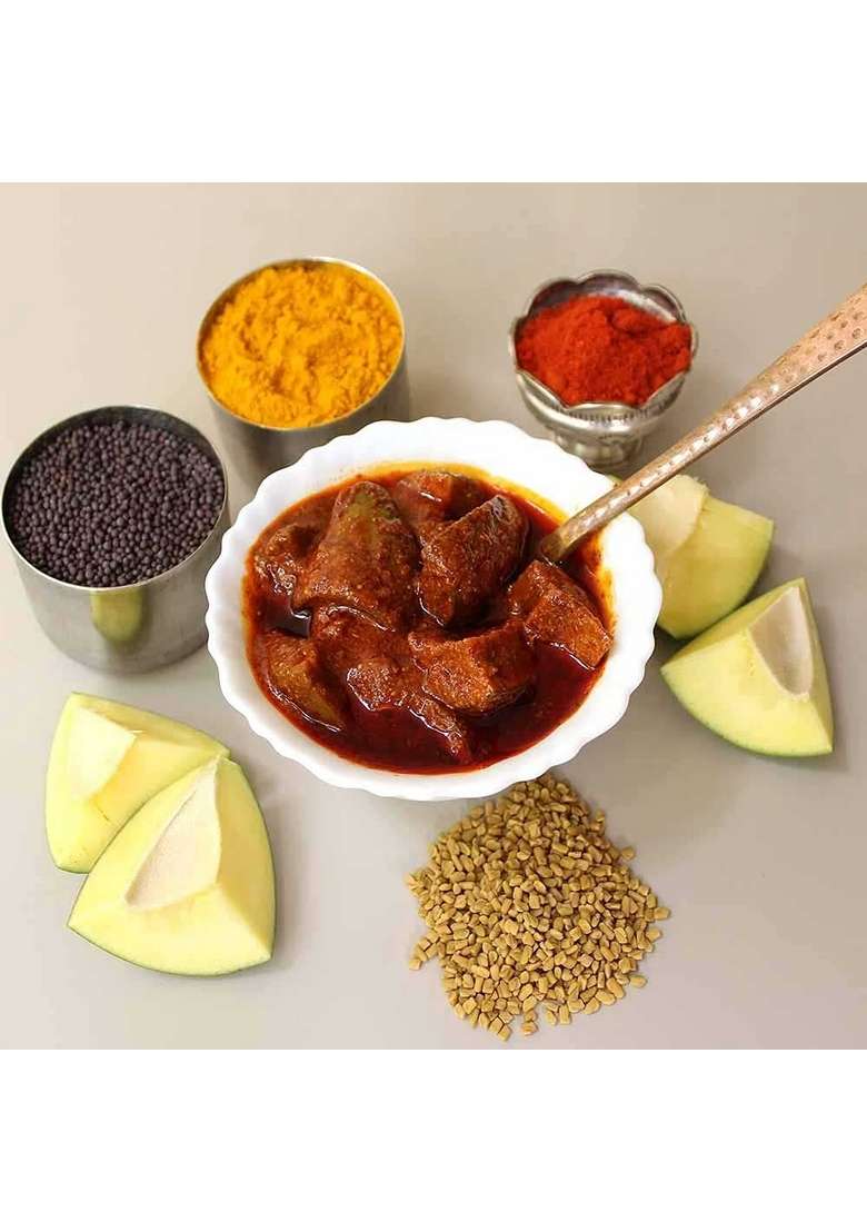 Sitara Foods Jain Mango Avakaya Pickle Without Garlic Aam Ka Achaar Homemade And Handmade 500 Grams Pack - Indya
