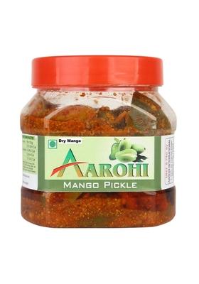 Aarohi Hand Made Herbal Masala Organic Rajasthani Peeled Dry Mango Pickle With Hing 400 Gram